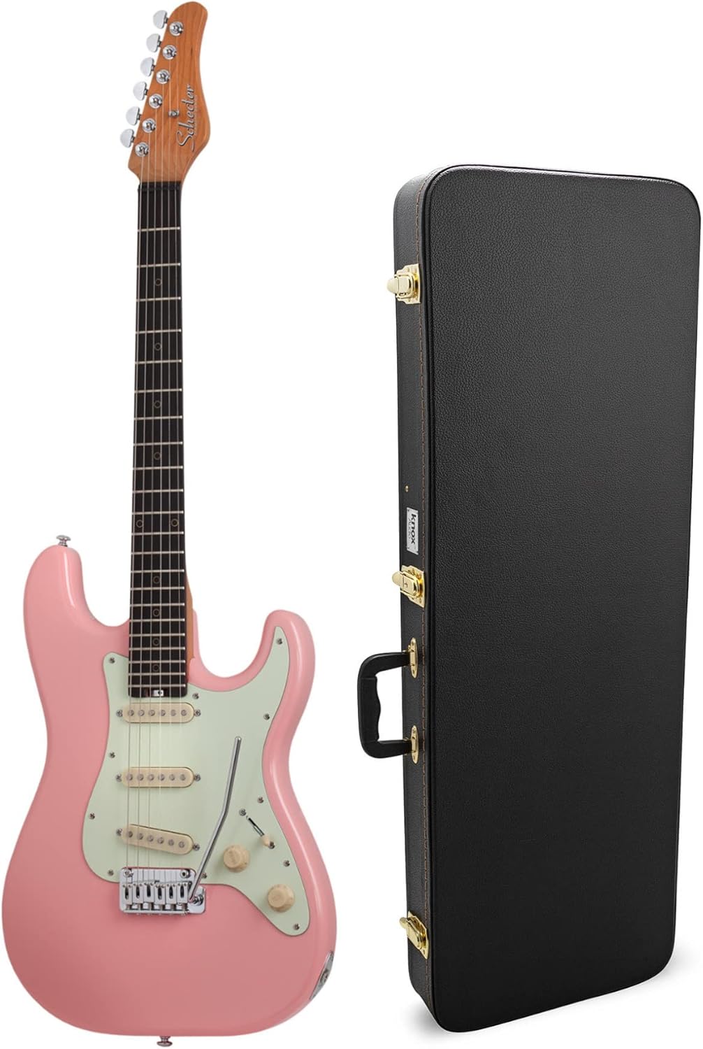 Schecter Nick Johnston Traditional Electric Guitar in Atomic Coral Bundle with Hard Shell Protective Case (2 Items)