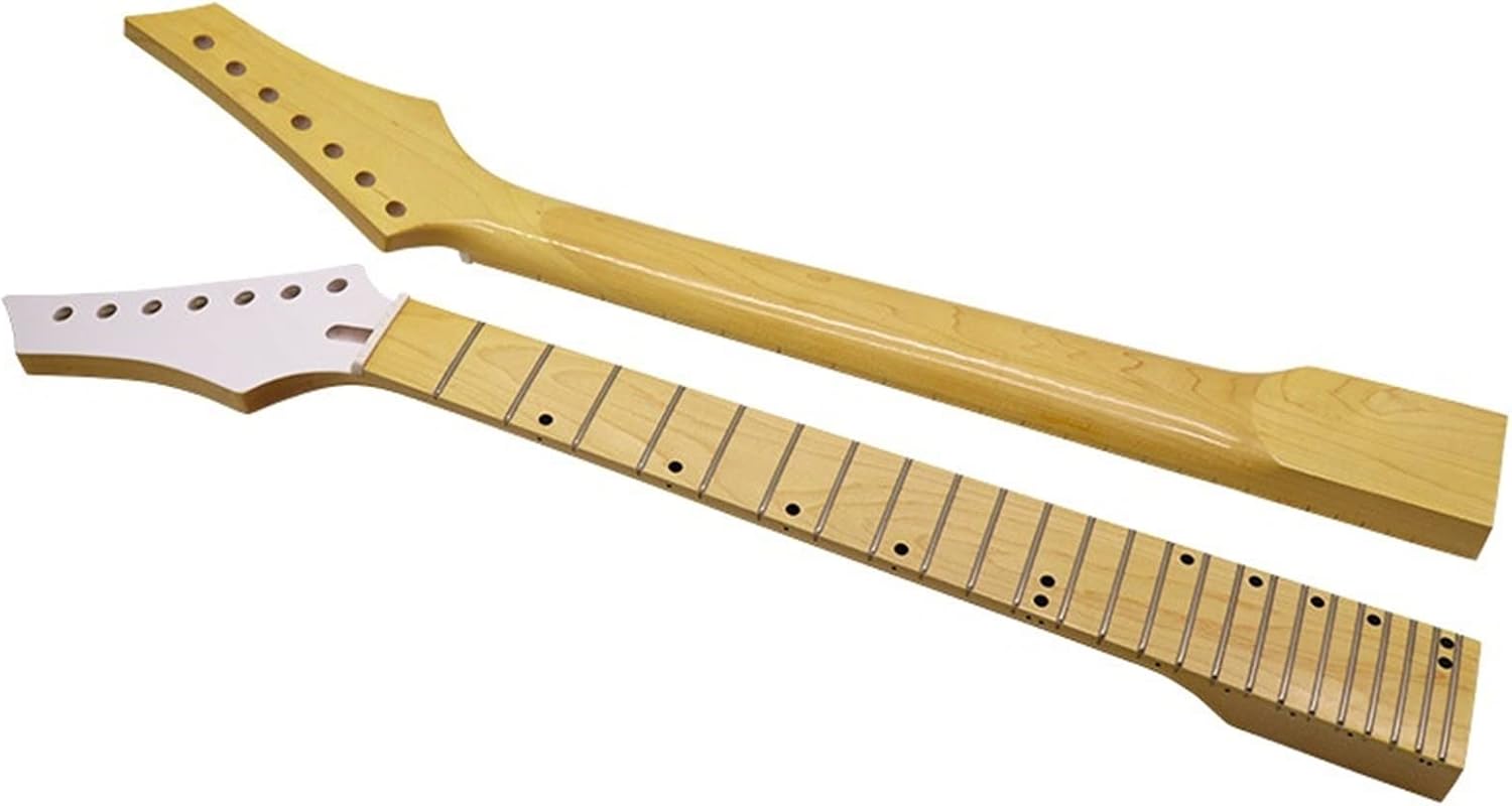 Electric Guitar Neck 24 Frets 7 String Guitar Neck Maple Fingerboard Guitar Natural & Black Electric Guitar Neck (Color : 02)