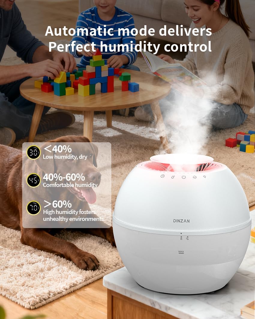 Dual-Function Humidifier & Dehumidifier 152oz Water Tank Steam distillation humidification for Bedroom With Drain Hose Humidifer RV Bathroom Auto Adjustment Timer Setting 7 Color LED Lights