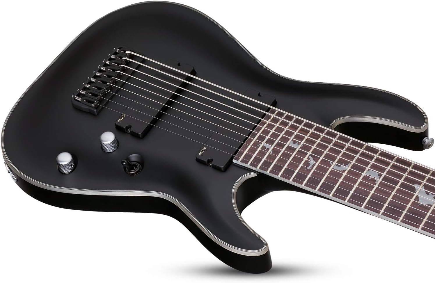 Schecter Damien Platinum 9-String Electric Guitar, Rosewood Fingerboard, Satin Black