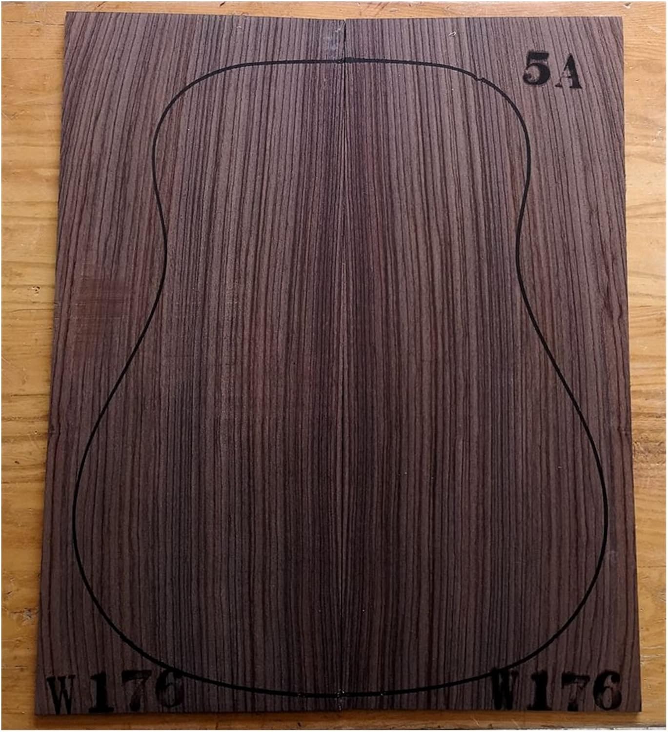 India Rose Wood Back Panel Wool Guitar Production Material Accessories DIY Guitar Kit (Color : 21)