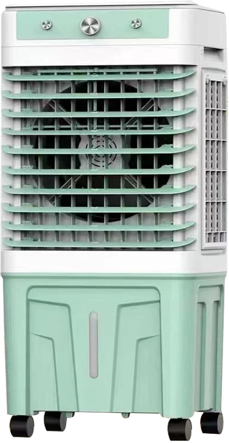3 in 1 Commercial Evaporative Air Cooler Fan, Swamp Cooler Air Conditioner with 3 Speeds, Industrial Air Conditioning Fan with 120°Oscillation, Large Water Tank, Powerful Motor for Efficient Cooling(G