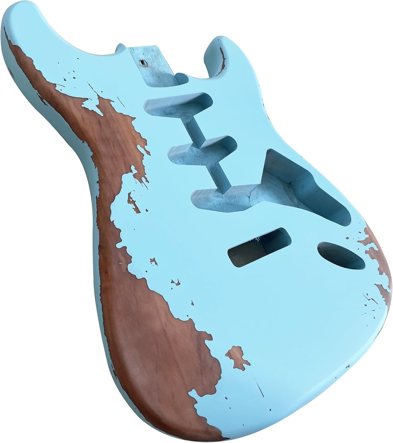 Relic Electric Guitar Body Stratocaster Style Nitro Top Alder Wood DIY Guitar Body Heavy Relic Guitar Body S-S-S pickups Blue