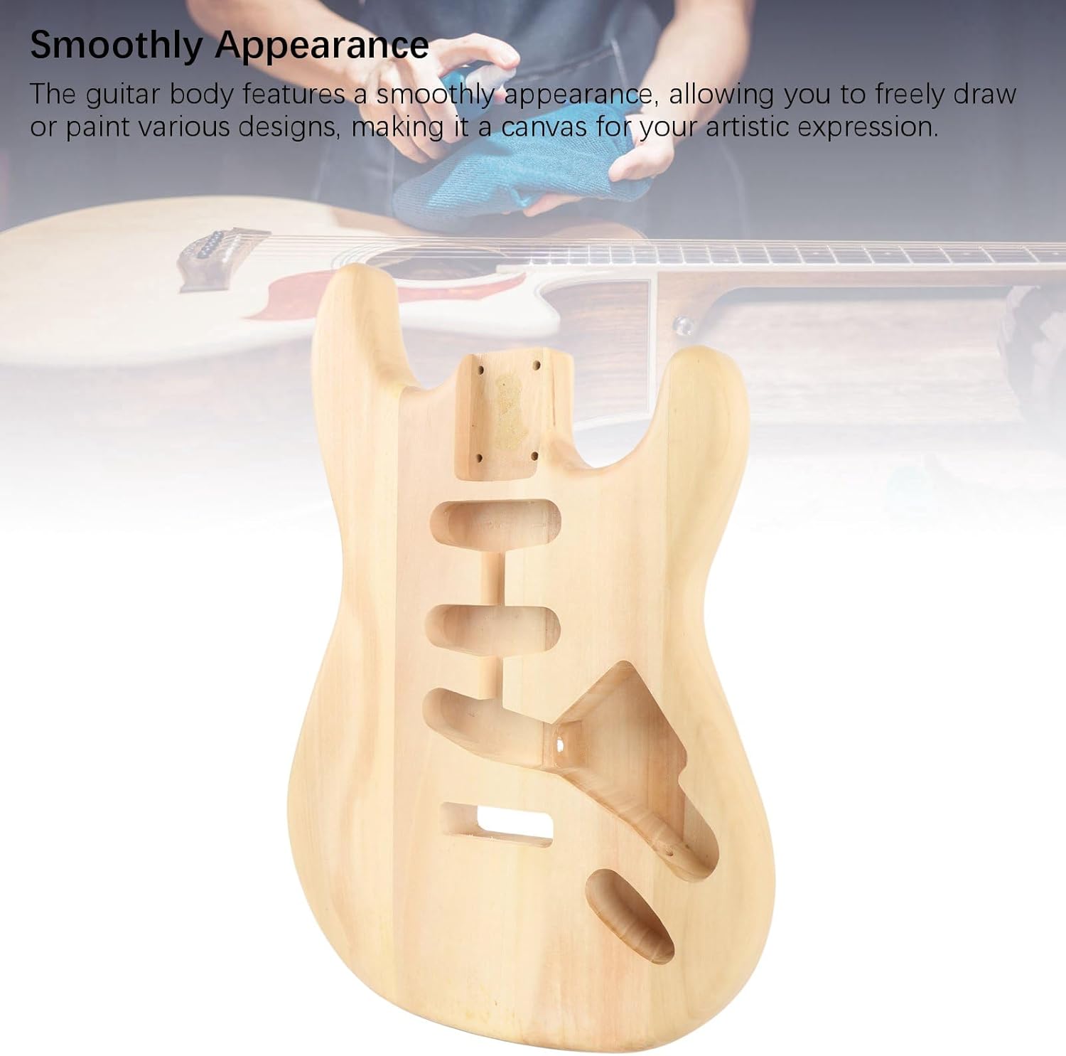 Unfinished Electric Guitar Body Walnut Wood Blank Triple Single Pickup Hole Guitar Body Replacement