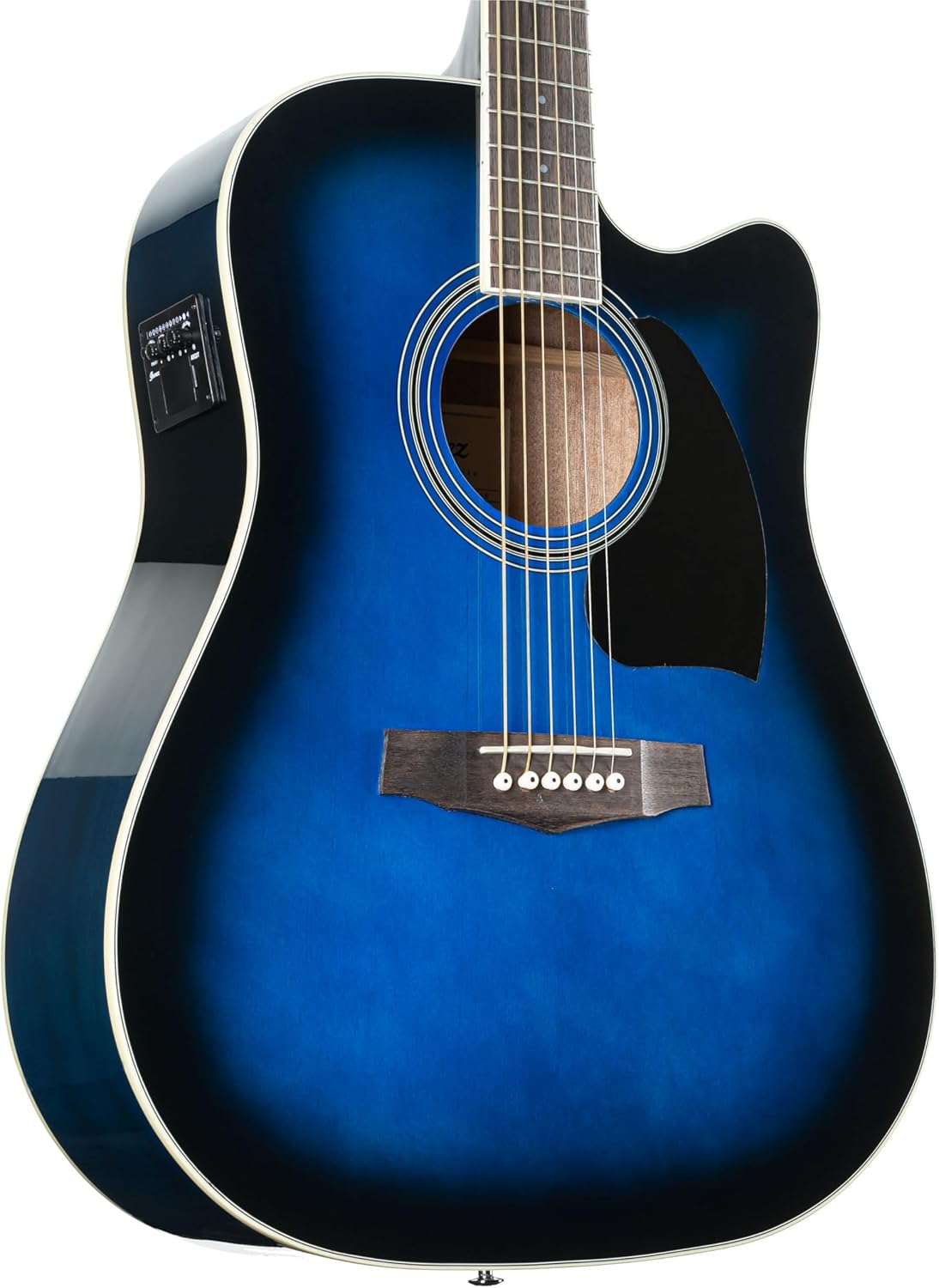 Ibanez PF15ECE-TBS Electro-Acoustic Guitar, Transparent Blue Sunburst
