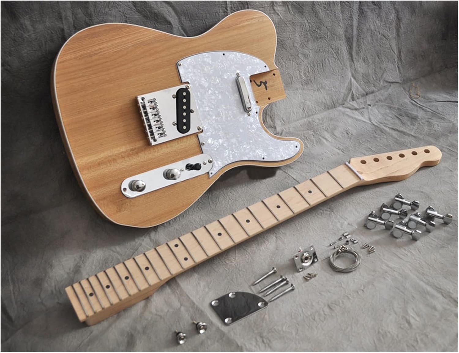 Unfinished Guitar Body Solid DIY Electric Guitar Making Toolkit Project Elm Body MAPE Neck and Fingerboard are Not Finished Suitable for TL Style Guitar DIY Accessory
