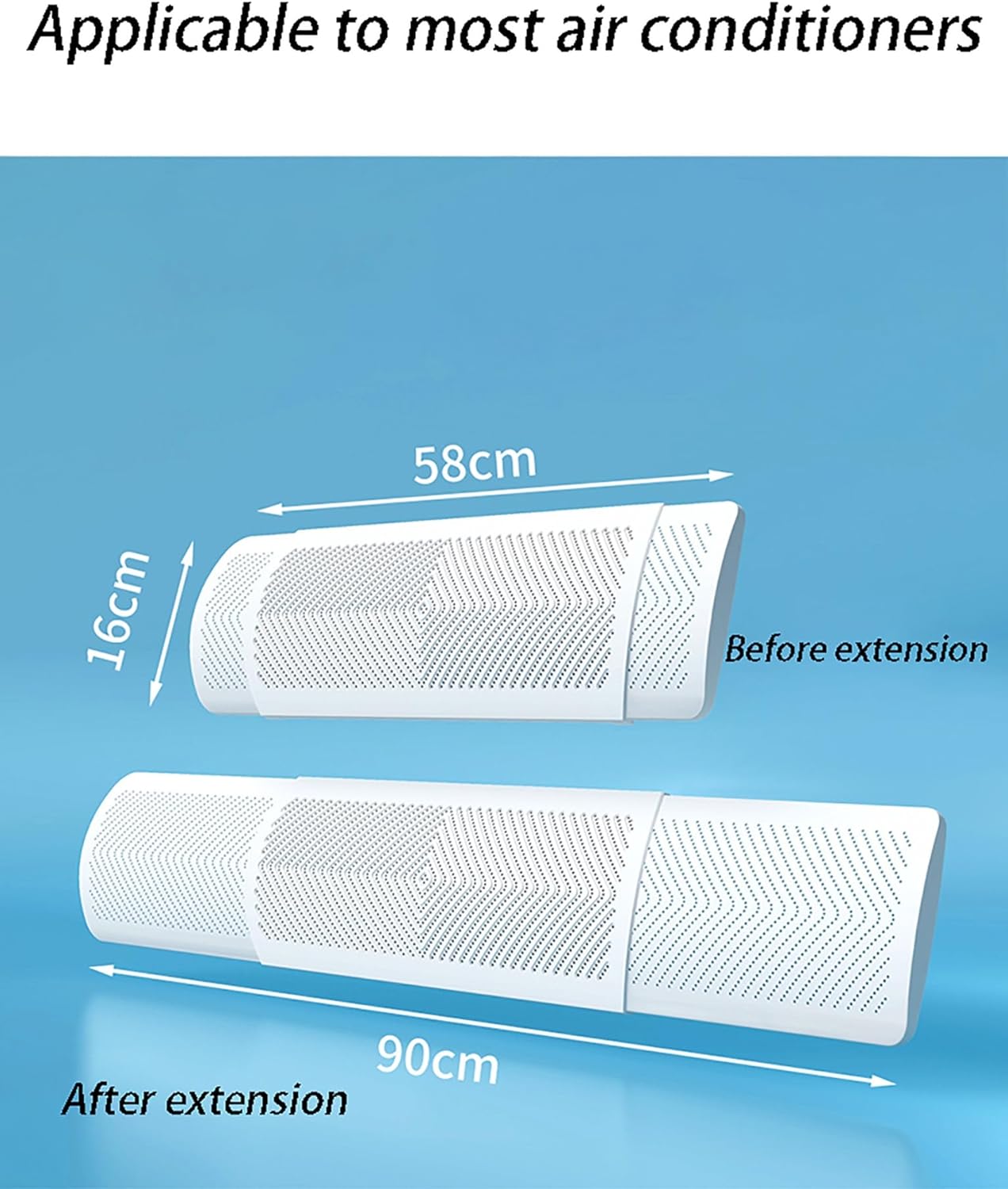 Air Conditioner Deflector for Ceiling Central Air Conditioning Telescopic Design 58-90cm, Angle Adjustable, Prevent The Air from Blowing Straight