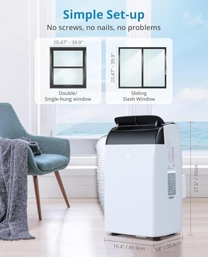 TrailBlaze Fast Cooling Portable Air Conditioner, Remote Control 4 In 1 Portable Air Conditioner With Cooling, 12,000 BTU Fan, Sleep Mode, Cooling Up to 550 Sq. Ft. for Office Bedroom Home