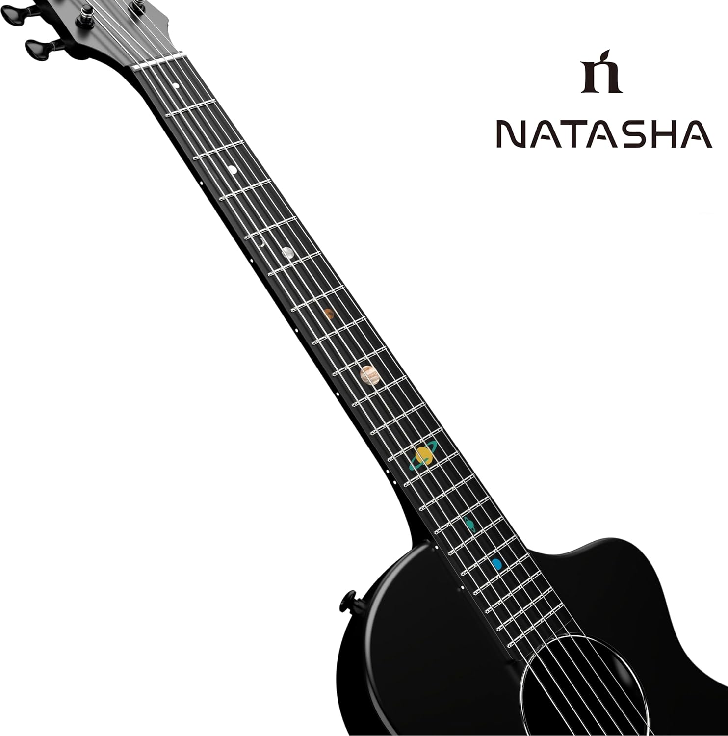Natasha Asteroid Carbon Fiber 38-inch Folk Guitar,Acoustic Guitars/Travel Guitars,Integrated Casting With Carbon Fiber Composite Material, light and portable.