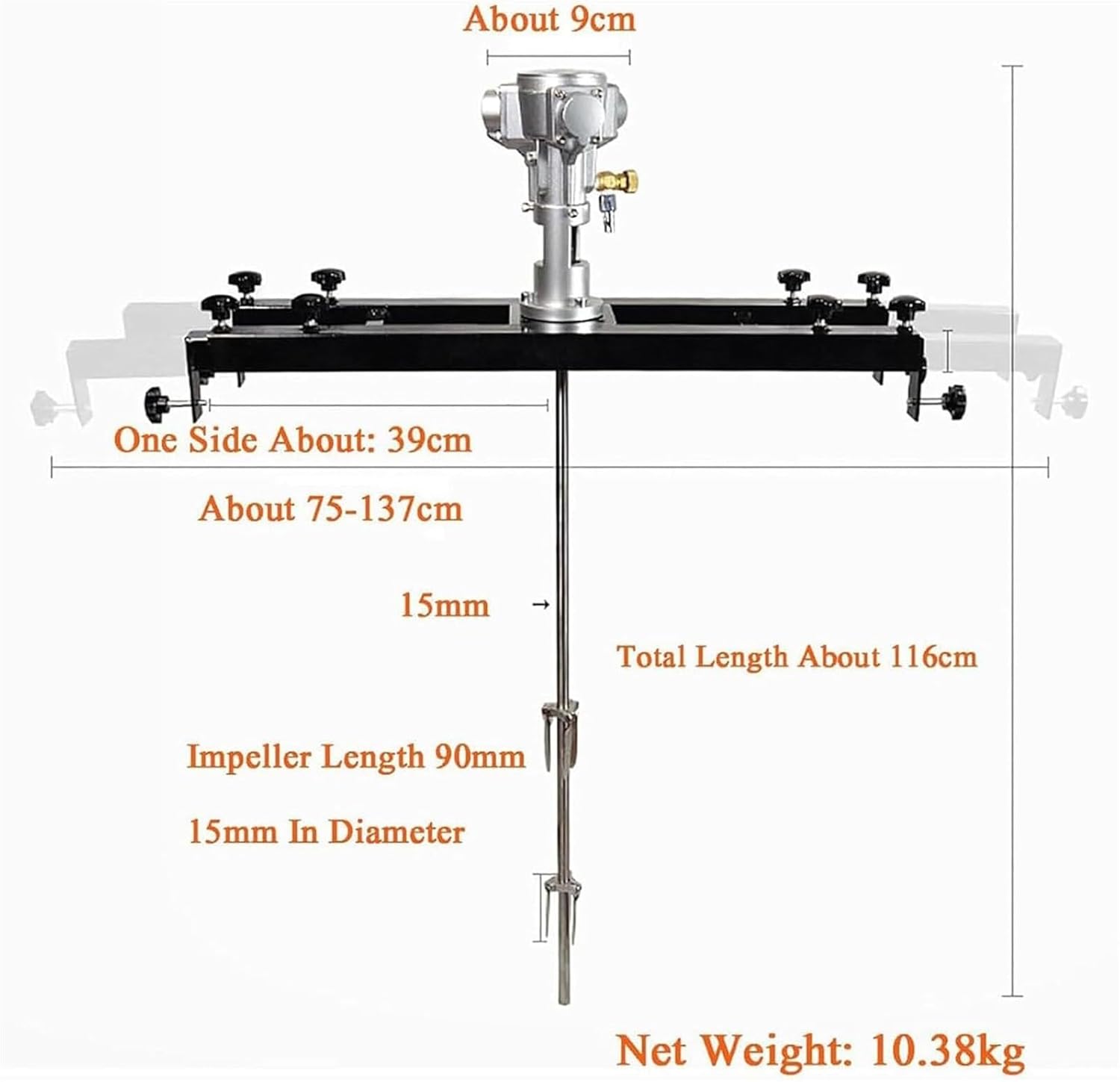 IBC Agitator,Electric Tank Mixer Machine, Commercial 1 Ton Paint Stirring Machine with Support Hanger, Paint Mixing Equipment, for Ink Dissolver Agitator