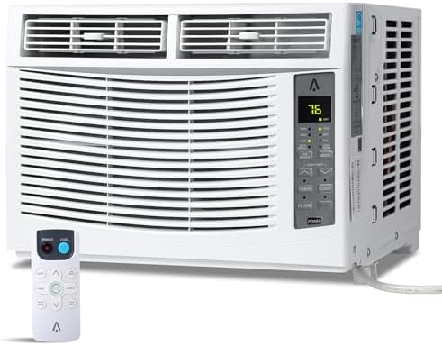 ABS Window Air Conditioner 6000 BTU with Fixed Frequency, Sleep Mode, ECO Mode, R32 Refrigerant, and 24-Hour Timer