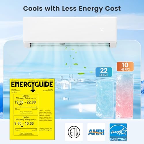 ARLIME Mini Split AC, 2 Zone 18000 BTU Wifi Enabled Air Conditioner & Heater, 22 SEER2, Energy Star, R32 Refrigerant, Inverter Wall AC Unit with Installation Kit, 208-230V (Dual Zone 7K+9K)