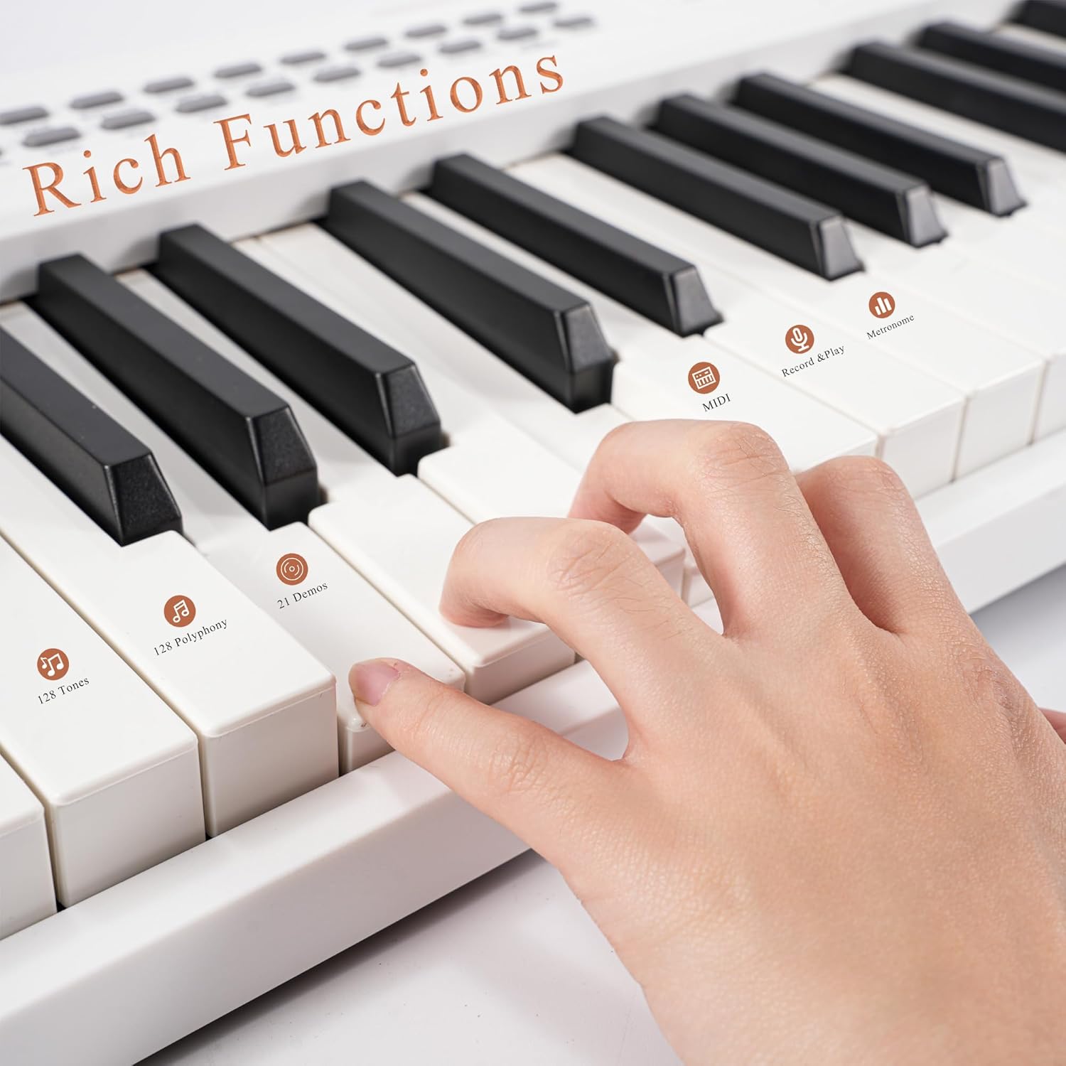 LeSage Portable Piano Keyboard, Semi-Weighted Folding Digital Piano 88 Key, Full Size, Wood Grain, Electric Piano Keyboard w/MIDI Bluetooth, Suitable for Adult, Toddler, Kids