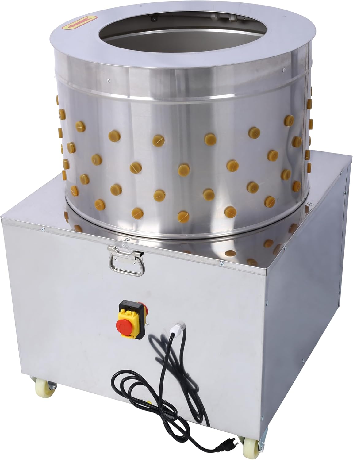 20in Drum 1500W Chicken Plucker Machine with Stainless Steel Build Rubber Fingers for Fast Defeathering and Easy Cleaning
