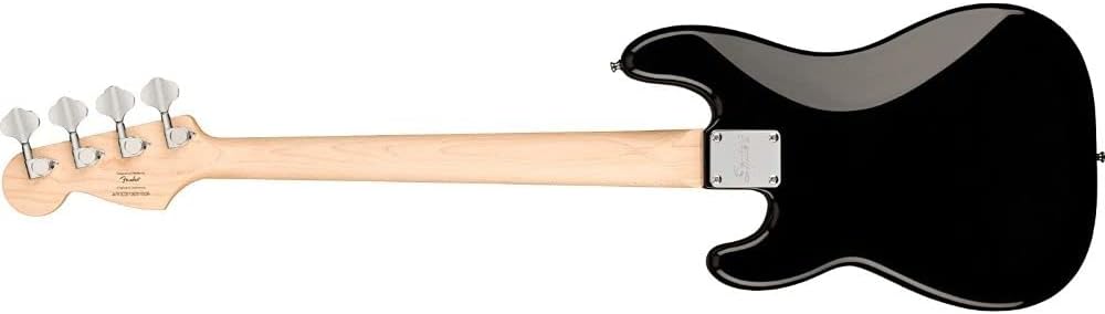 Squier by Fender Mini Precision Bass (Laurel, Black) Bundle with 10ft Cable, 12-Pack Picks, and 2