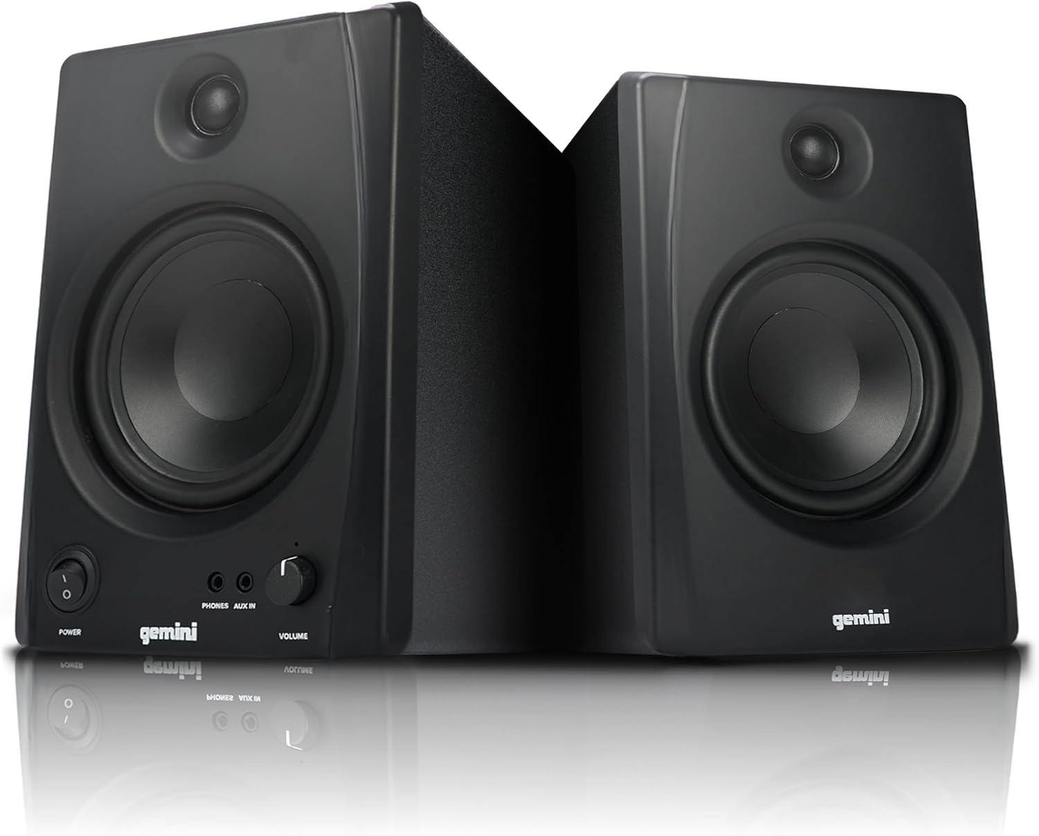 Gemini Sound SMX-5BT 5” Studio Monitor Speakers with Bluetooth - 200W Peak Power, TRS/RCA/Aux Inputs, Acoustic Tuning, Active/Passive Pair for Home Studio, DJ, and Music Production