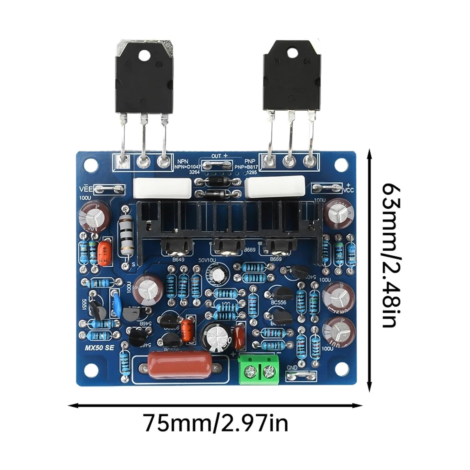 100W*2 Digital Sound Amplifier Board Dual Channel HiFi Stereo Audio Power Amplifiers AMP Module MX50 SE KTB817 KTD1047