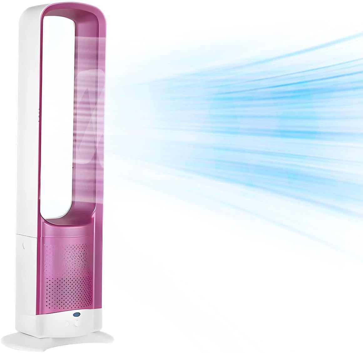 32'' Tower Fan Portable, Bladeless Desk Fan for Bedroom, Quiet Cooling Floor Fans 180° Oscillating for Home, Office 27.6H(Red)