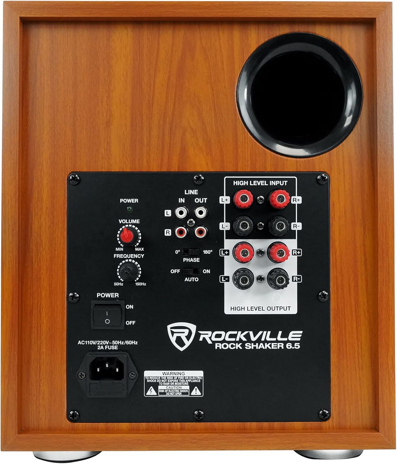 Rockville Rock Shaker 6.5 Inch 200W Peak/100W RMS Powered Home Theater Subwoofer, Deep Bass, Wood Enclosure, Adjustable Crossover, for Movies and Music
