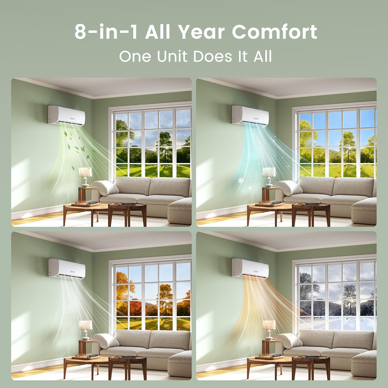 Waykar 12000BTU Wifi Enabled Mini Split Air Conditioner & Heater with Inverter, 20.0 SEER2 Cools up to 750 Sq. Ft, Compatible with Alexa, 208&230V Wall-Mounted Ductless AC Unit