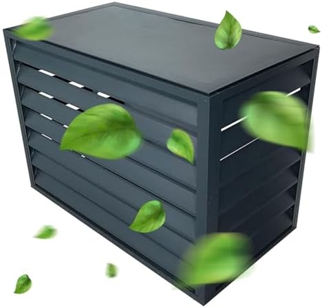 Outdoor Air Conditioner Cover For Outside Units, Window Aluminum Privacy Fence Panels, Trash Can Enclosure Flower Stand Decorative Air Conditioning Cover For Patio Lawn ( Color : Grey , Size : 2 3P