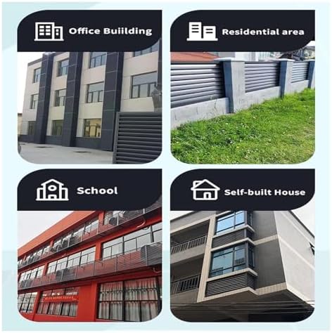 Heavy Duty Privacy Screen Fence Outdoor Air Conditioner Cover Aluminum Alloy Space Divider Trash Can Enclosure Hid Air Conditioning Rack Flower Stand Protective Grilles For Pool Pumps(Black no top,110