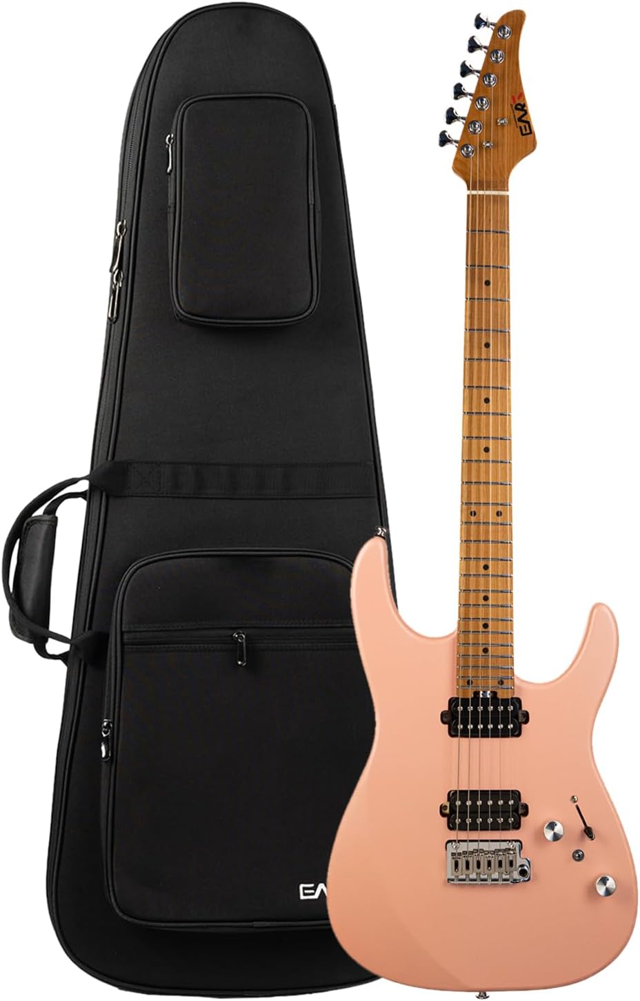 EART 6 String Solid Body Electric Guitar EYP-24 Roasted Bookmatched Mahogany Body Artones-Hh-Y Pickup Set for Creative Young Musicians with Gigbag