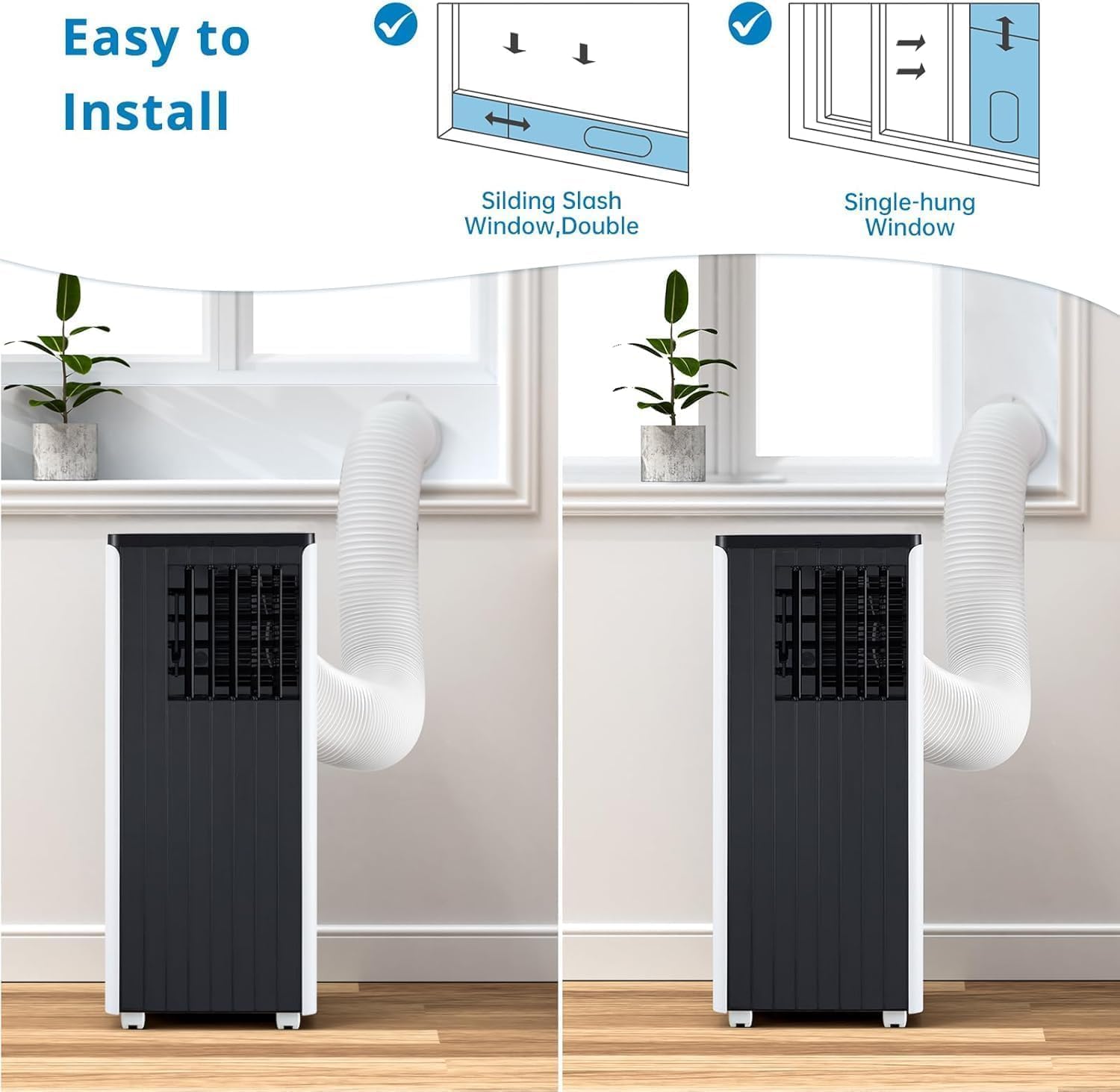 Portable Air Conditioners, 8000 BTU Portable AC Cools up to 350 Sq. Ft., LED Touch Panel, Built-in Dehumidifier, Fan, 3 in 1 Compact Indoor Quite AC Unit for Home Office Dorm RV