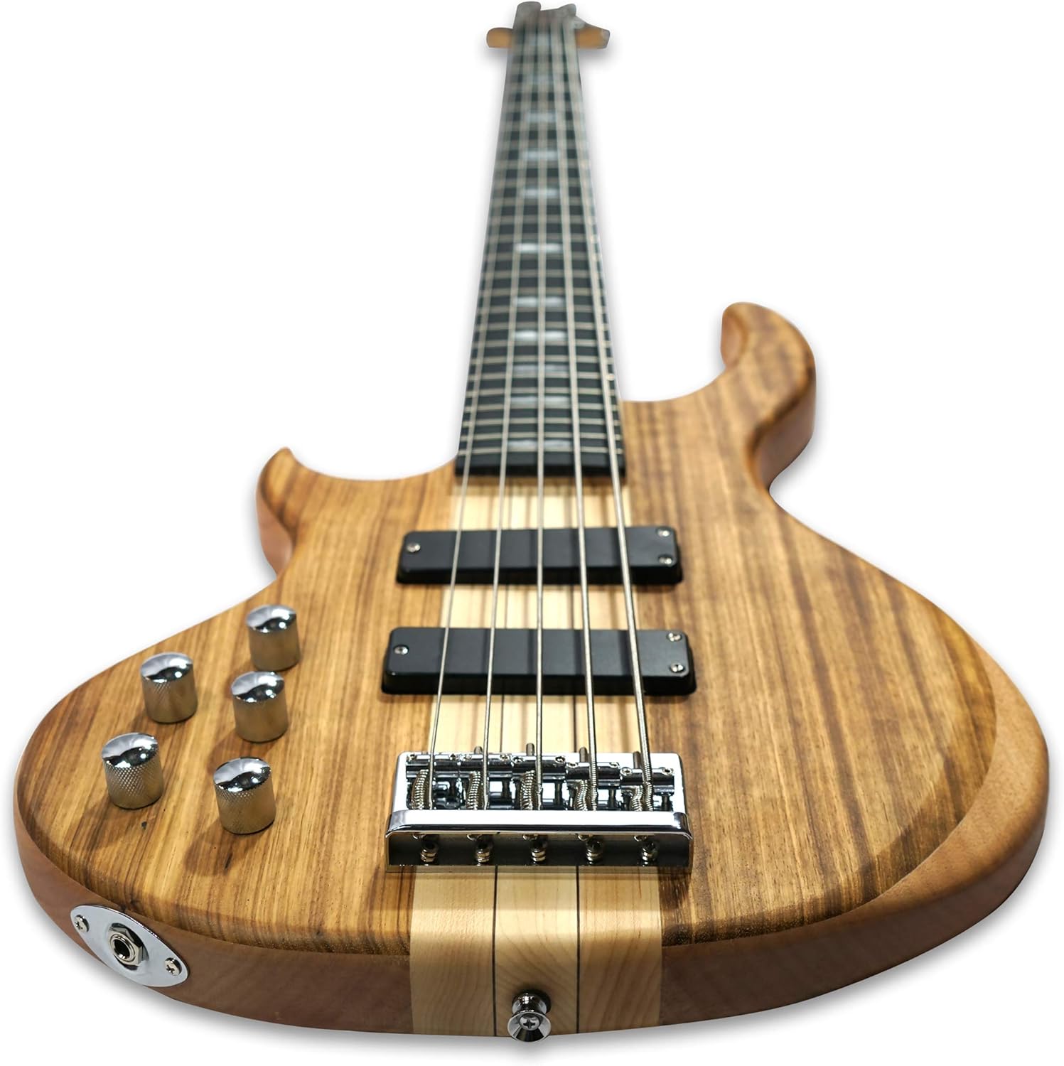 Left-handed 5 String Electric Bass Guitar Millettia Laurentii+Okoume body maple