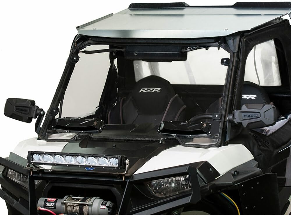 Seizmik UTV Versa-Vent Full Front Windshield Compatible with Polaris RZR 1000 XP 2014-2020 UTV Models | Double Hard Coated | Scratch Resistant Poly | Side by Side Accessories