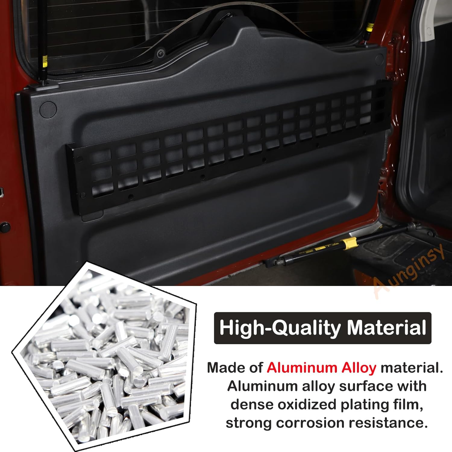 Car Tailgate Storage Rack Shelf Fit Toyot@a FJ Cruiser 2007-2024 Aluminum Car Back Door Panel Hanging Bag Organizer Holder Trunk Organizer Multifunctional Storage Mount Frame Box Expansion Accessories