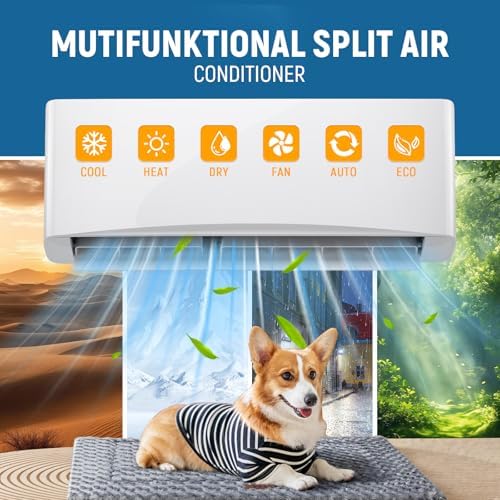 9000BTU Mini Split Air Conditioner& Heater, 17 SEER2 Energy Saving 115V AC Units Cools Rooms up to 450 Sq. Ft Installation Kit Included, White