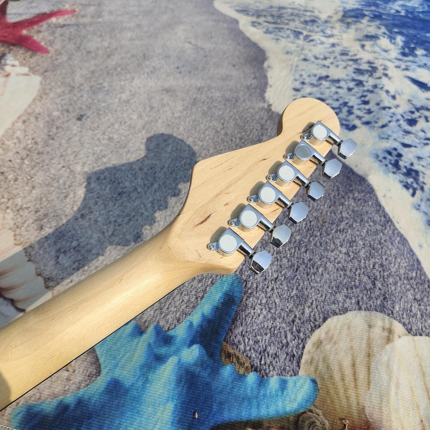 Electric Guitar, S T，Navy Blue with White, Standard Size