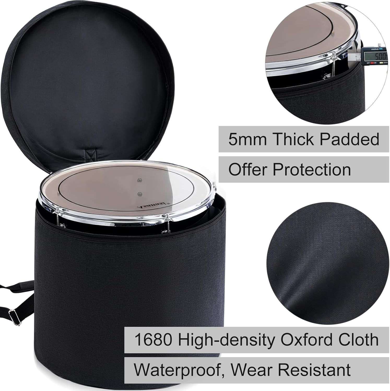 5-pcs Drum Bag Set, Drum Cases Set Padded for 12