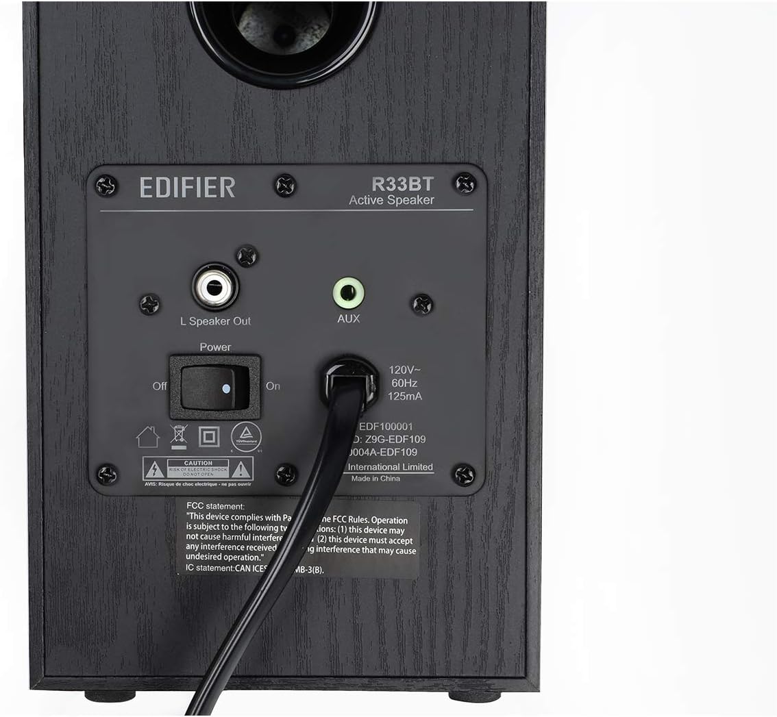 Edifier R33BT Active Bluetooth Computer Speakers - 2.0 Bookshelf Speaker - Powered Studio Monitor, Black - Pair