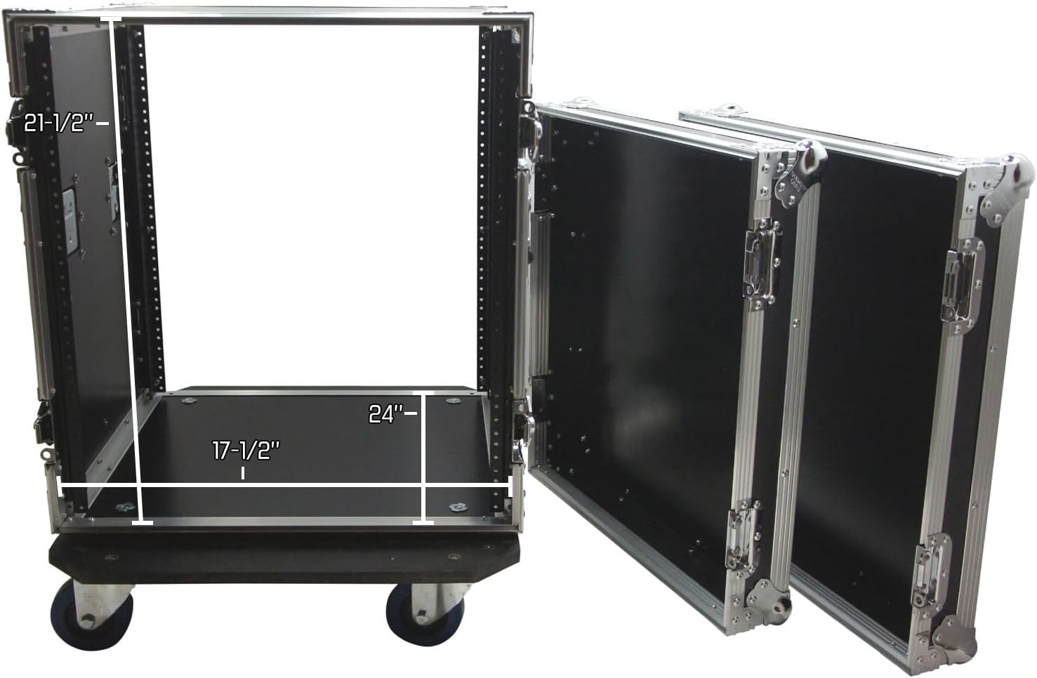 Harmony Audio Cases HC12UADC Flight DJ Amp 12U Veritcal Rack Amplifier DJ Case Wheels