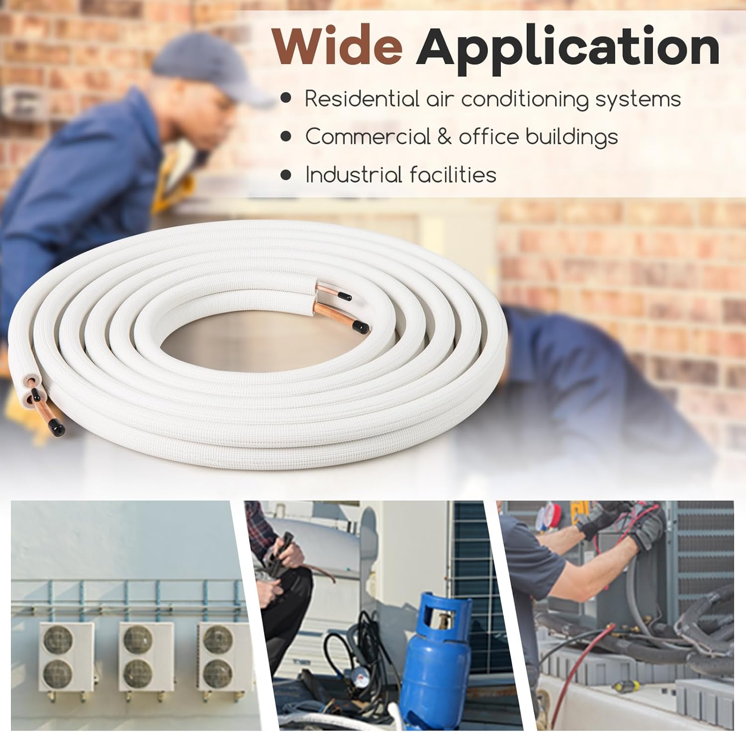 ARLIME 25 Ft. Mini Split Line Set, 1/4