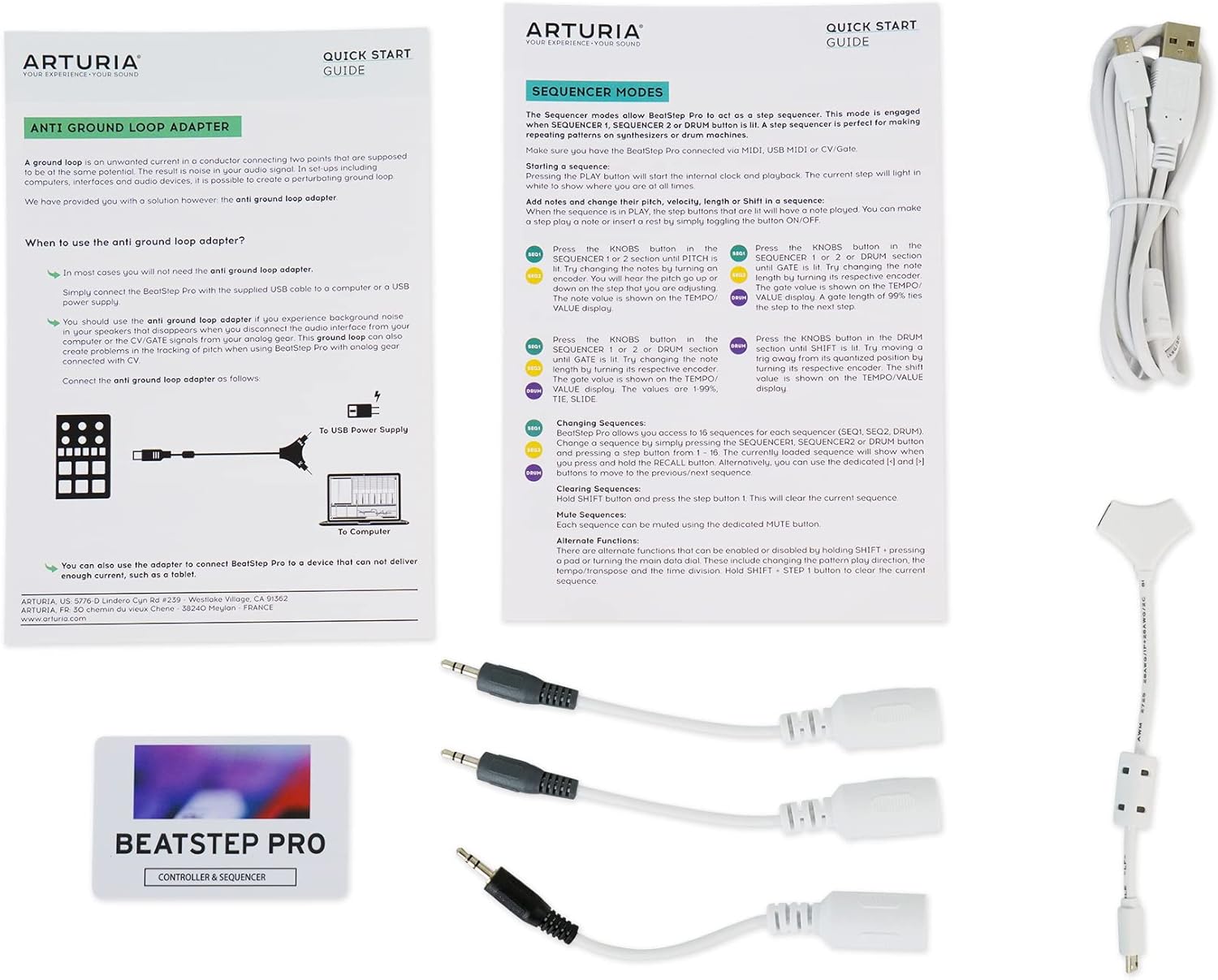 Audiosavings Bundle: Arturia BeatStep Pro 64-Step Sequencer Midi USB DJ Recording Pad Controller Bundle with Rockville Rock2d2 Adjustable Dual Shelf DJ Controller Midi Keyboard Laptop Stand (2 Items)