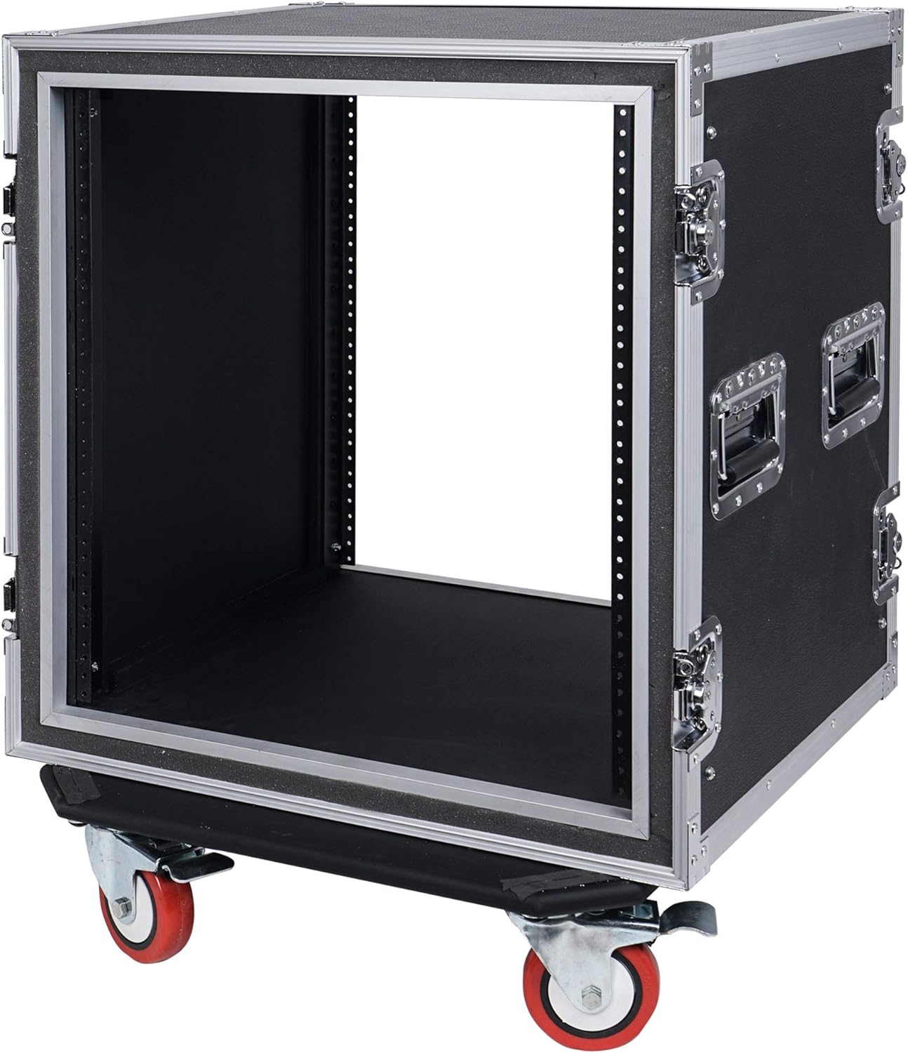 Sound Town Shock Mount 8U ATA Rack Case with 17” Rackable Depth and Casters, 8-Space Size - Pro Tour Grade (STRC-SP8UW)