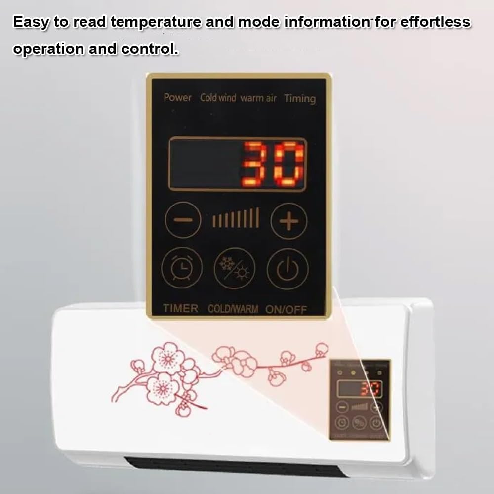 Mini Air Conditioner Wall Mounted Fan Bedroom Air Heating Fan, Portable Heating System, Air Conditioner Fan With Digital Display