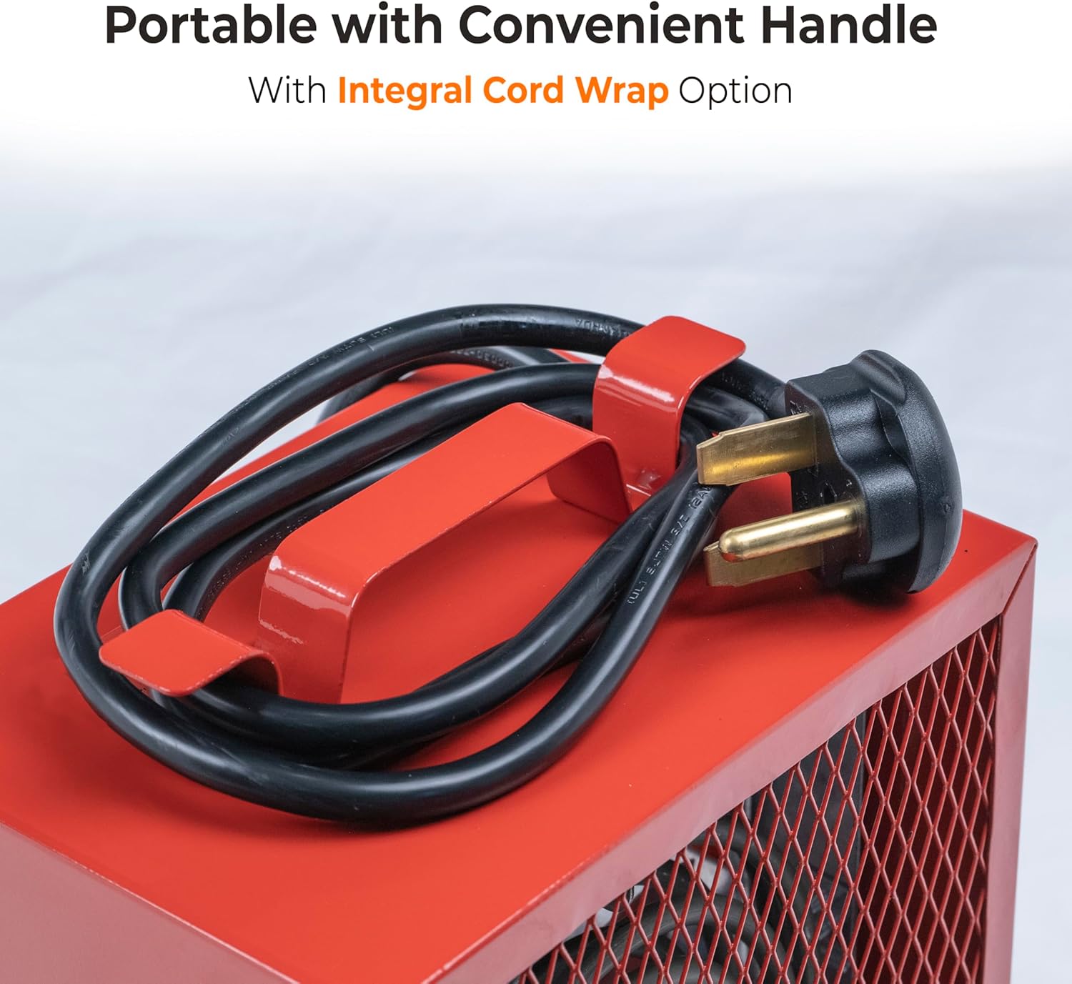 Comfort Zone CZ290 NEMA 6-30P 4,800-Watt Fan-Forced Industrial Heater, Integrated Thermostat Control, Heavy Gauge Steel, Carry Handle with Rubber Feet and Overheat Protection, Red