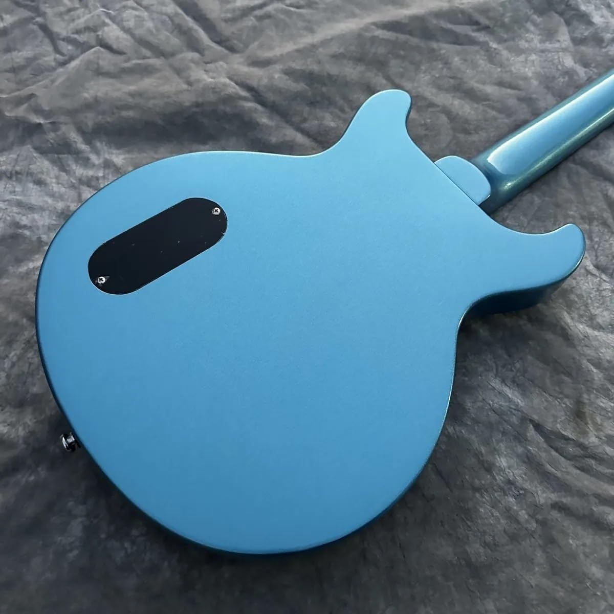 Electric Guitar Solid Mahogany Body Rosewood Fretboard Single P90 Pickup Metallic Blue Double Cutaway