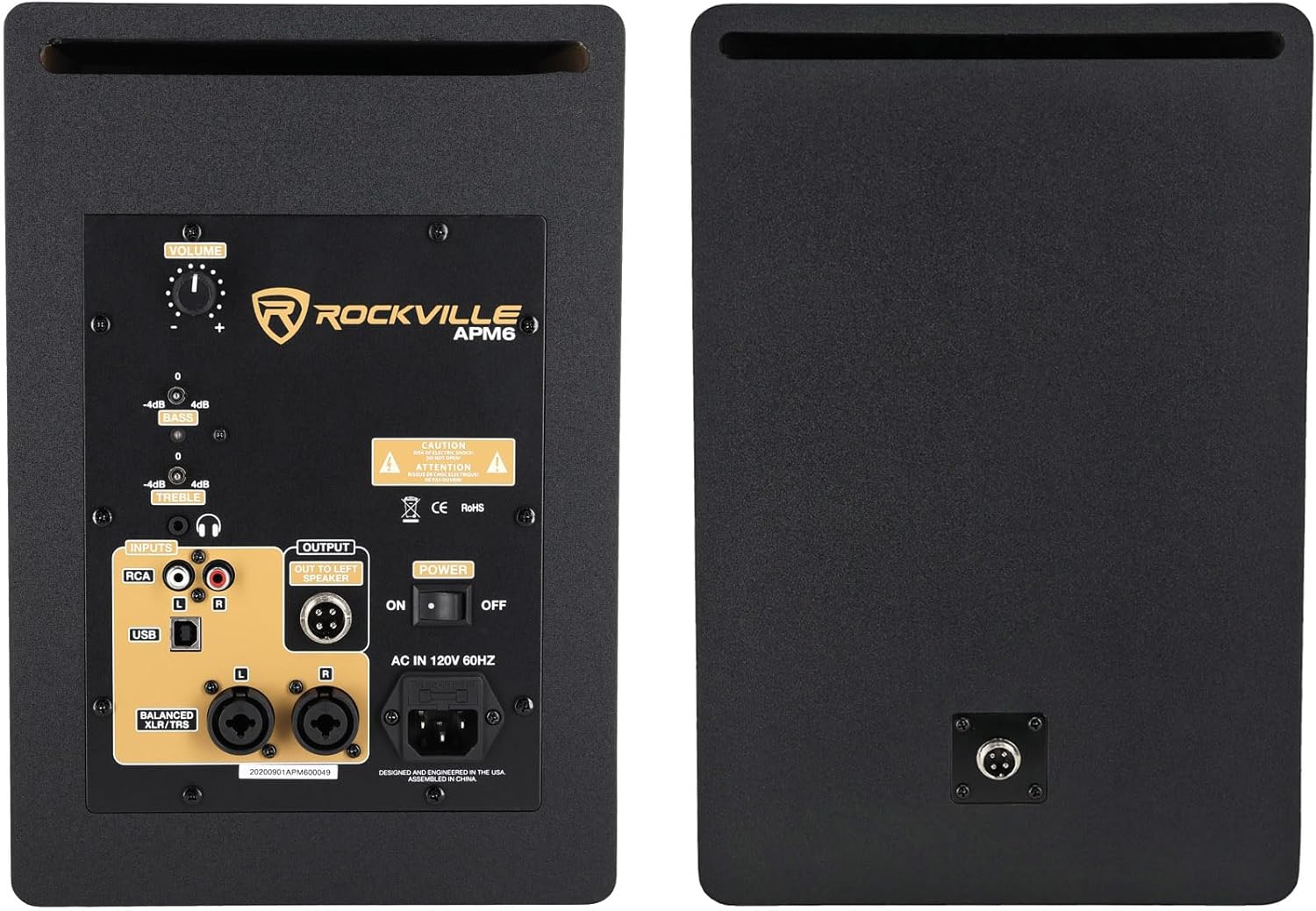 Rockville APM6W Powered USB Studio Monitor Speaker Pair in White, 6.5