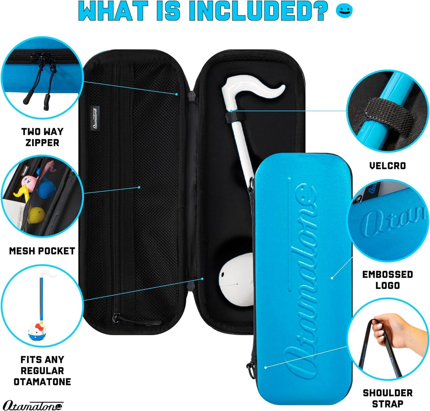 Otamatone Regular [Kirby] and Matte Case [Black] Bundle Japanese Electronic Musical Instrument Portable Music Synthesizer from Japan Maywa Denki Award Educational Fun Gift for Children Teen Adult