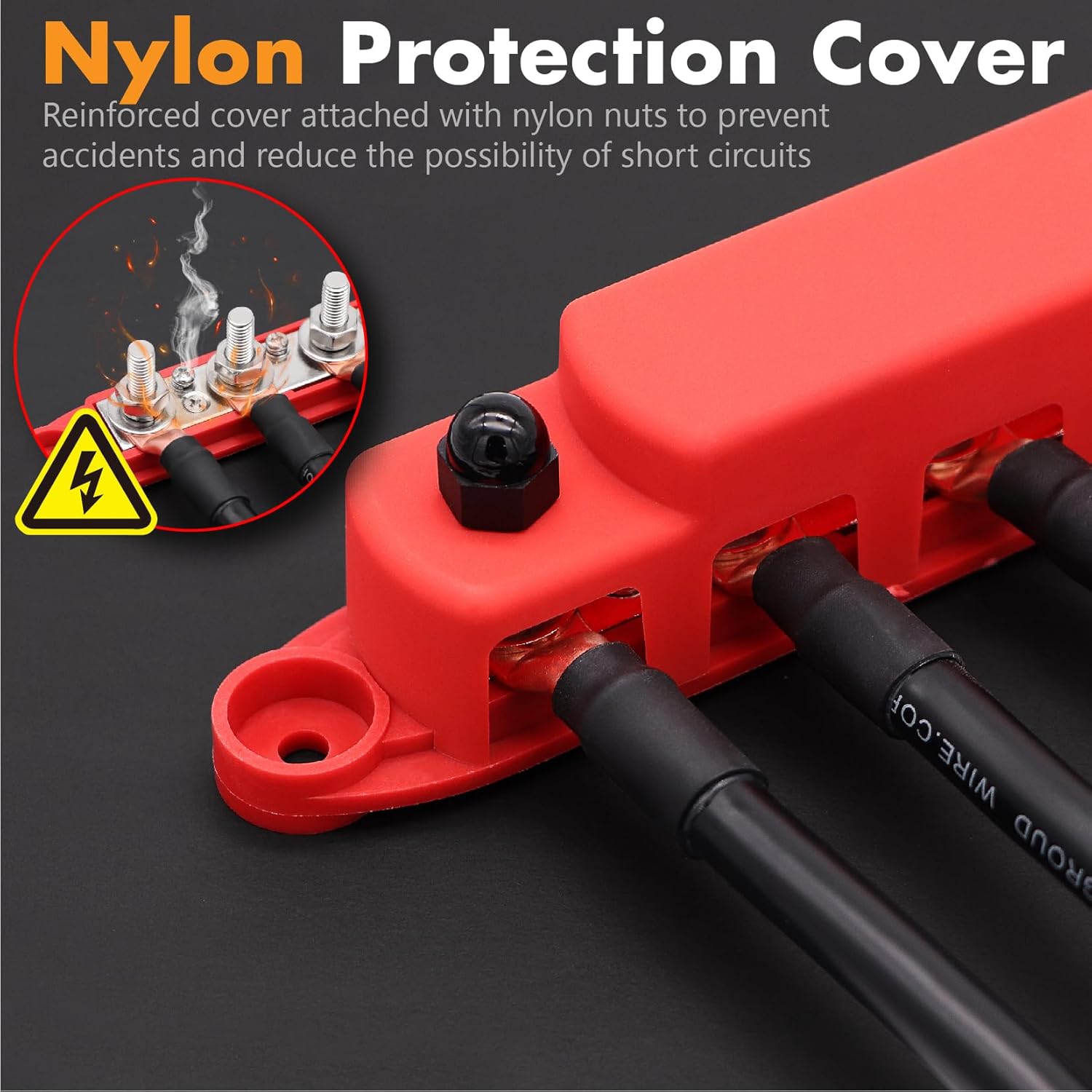 12v Bus Bar 5 Post 300A Power Distribution Block 1/0 Gauge Wire (40ft) Copper Clad Aluminum CAA Car Amplifier Power Ground Cable