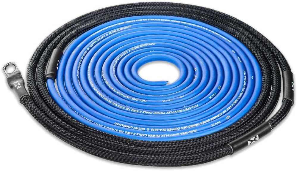 NVX True 8 Gauge AWG 100% OFC Complete Amplifier Wiring Kit with 2-Channel RCA Cable - XKIT82