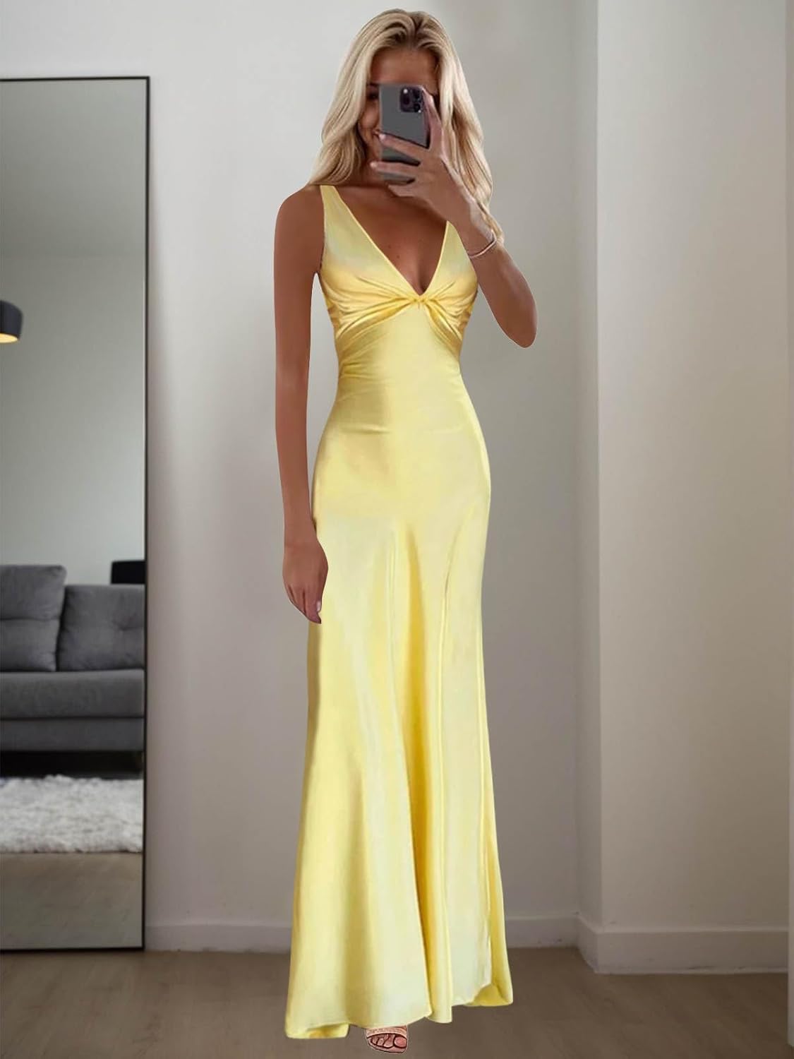 BOLENSYE Halter Silk Prom Dresses 2025 Mermaid Long Satin Bridesmaid Dress for Women