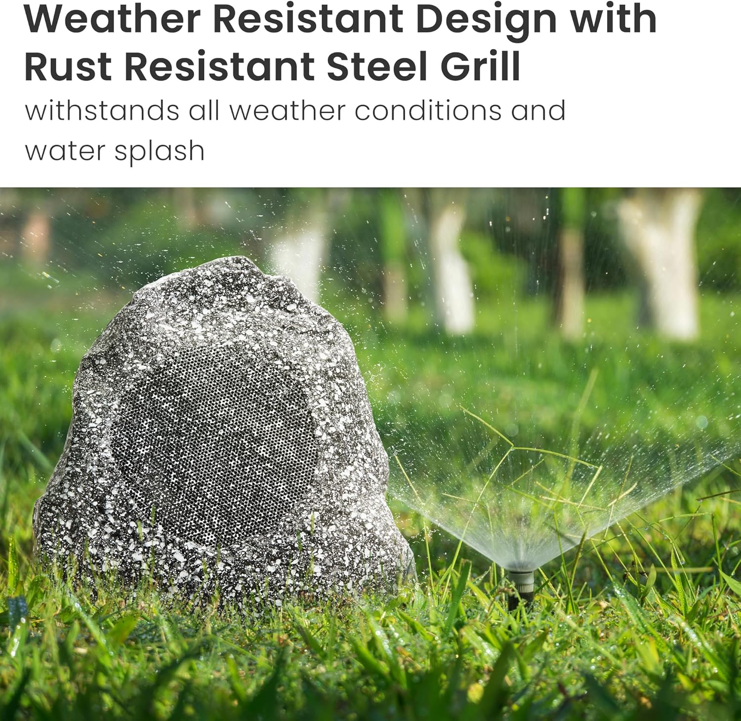 Theater Solutions 4R4G Outdoor Granite Rock 4 Speaker Set for Deck Pool Spa Patio Garden