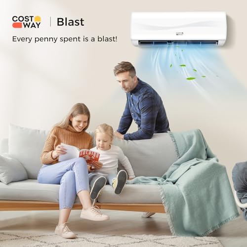 COSTWAY 24000BTU Mini Split Air Conditioner& Heater,18.5 SEER2 208-230V Wall-Mounted Ductless AC Unit Cools Rooms up to 1500 Sq. Ft, Energy Efficient Inverter AC w/Heat Pump (Blast Series)