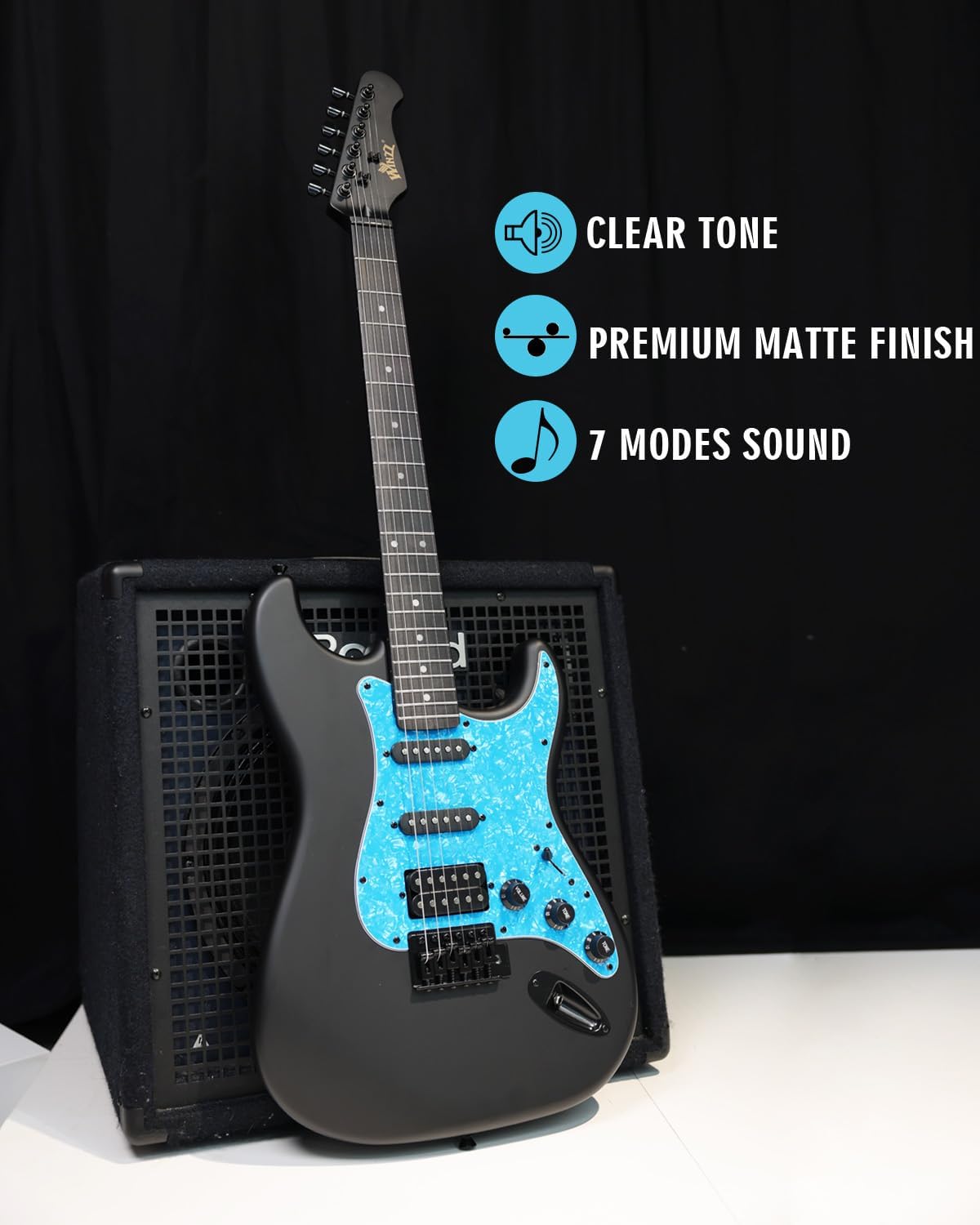 Winzz Adult Electric Guitar 4/4 Full Size, HSS Pickup, Guitar Electric ST for Beginners Starter Pack with 12 Accessories, Ideal Kids Electric Guitar Kit 12+ Years (39